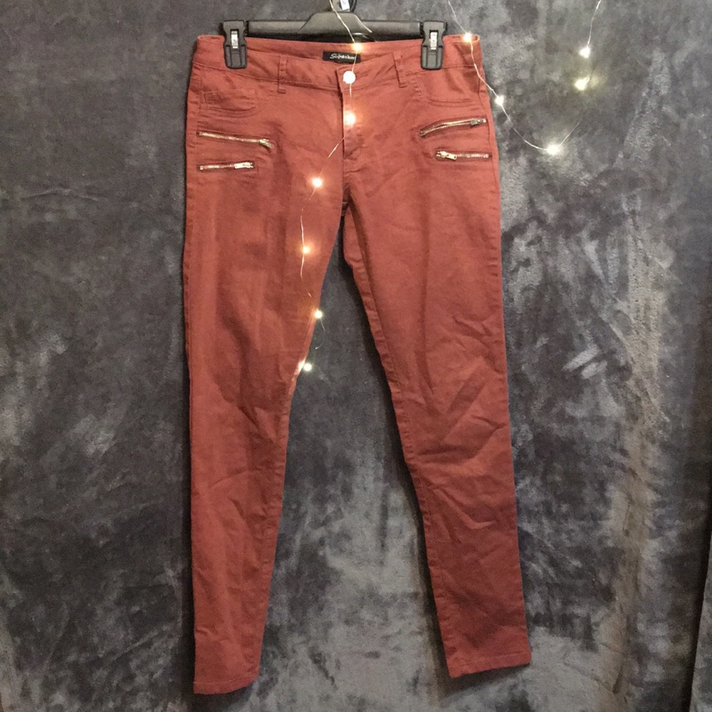 Copper skinny jeans